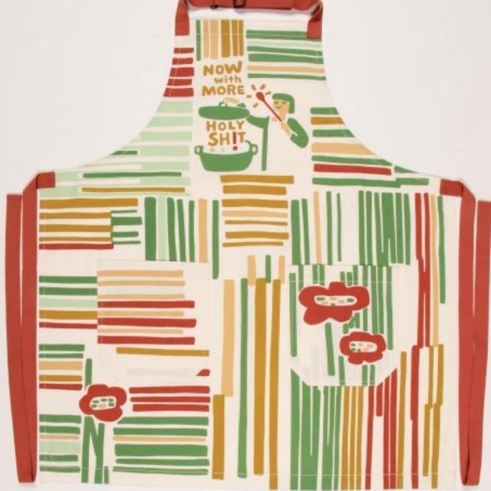 Apron--𝅺NOW With More Holy Sh*t--Blue Q